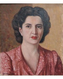 Giovanni Malesci, Ritratto di donna, olio su tela, 40x45 cm