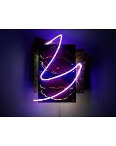 Christian Gobbo, Empty spaces, neon on iron, copper, brass, 42x49x22 cm 