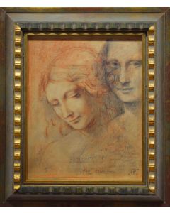 Giancarlo Prandelli, La Gioconda e la Scapiliata, matita e sanguigna su cartoncino 23.5x18.5cm