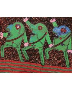 Enrico Baj, Parade, Mix technique on lithography, 70x100 cm, 1972