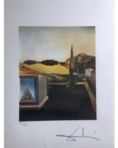 Salvador Dalì,  Surrealistic object gauge of instantaneous Memory, lithography, 50x65 cm, 1988