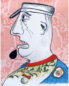 Enrico Baj, Le Grand Charles, litografia, 56x45 cm, 1965