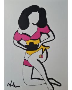 Marco Lodola, Pin Up, Acrylic and enamel on canvas, 70x50 cm 