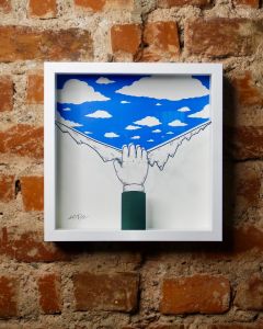 Loris Dogana, Revelations, grafica in vitro, 27x27x6 cm (con cornice)