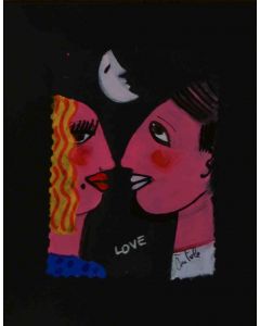 Anna Antola, Love, tecnica mista su carta, 17x13 cm