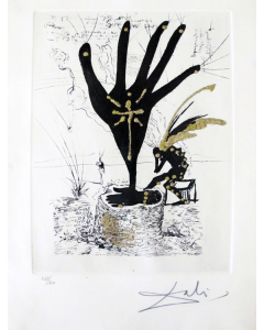 Salvador Dalì, A la Mémoire de Zulma tratto da Les Amours Jaunes, incisione a puntasecca, 39,5x29 cm