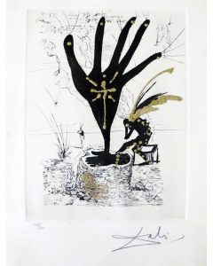 Salvador Dali, A la Mémoire de Zulma from Les Amours Jaunes, drypoint etching, 39.5x29 cm