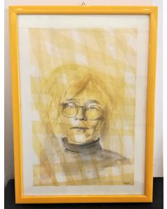 Oscar Morosini, Omaggio a Andy Warhol, acquarello su carta,  26x36cm (con cornice)