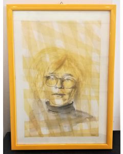 Oscar Morosini, Tribute to Andy Warhol, watercolor, 26x36 cm (with frame)