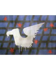 Franco Angeli, Star, smalti su tela ricoperta con velo, 70x100 cm, 1965 