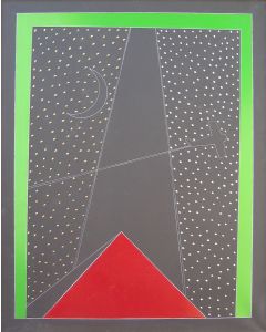 Franco Angeli, Geometrie, smalti su tela, 100x80 cm, 1986