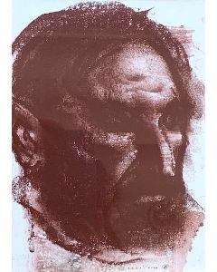 Pietro Annigoni, Volto, sanguigna su carta, 14x19 cm