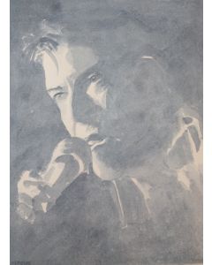 Oscar Morosini, Goodbye David, acquarello su carta,  52x37.5cm (con cornice)