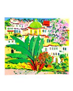 Athos Faccincani, Palm in Positano, screen printing, 80x70 cm