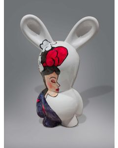 Paolo Pastorino, Osvaldo Snow White, ceramic hand-painted ceramic,  h 46 cm