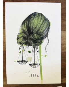 Sara Paglia, Bilancia, inchiostro e acquarello su carta, 15,5x23 cm 