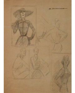 Marcello Dudovich, Sketch for Rinascente, pencil on paper, 55x40