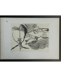 Remo Brindisi, etching, 50x35 cm