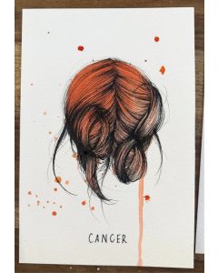 Sara Paglia, Cancro, inchiostro e acquarello su carta, 15,5x23 cm 