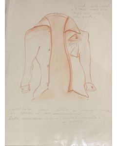 Carlo Massimo Franchi, Progetto giacca, Disegno su carta, 56x77 cm 