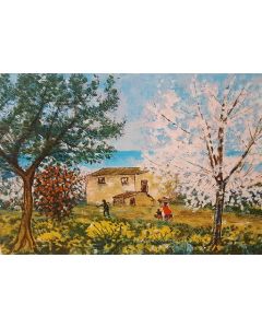 Michele Cascella, Spring in Ortona, screen printing a.p., 87x65 cm