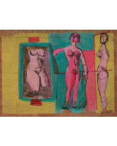 Bruno Cassinari, Senza titolo, litografia su sughero, 55x74 cm, 1981