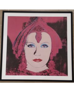 Andy Warhol, Mata Hari (Greta Garbo), signed poster, 59x59 cm, 1981