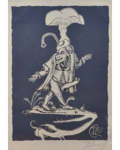 Salvador Dalì, Pantagruel, litografia, 76x56 cm tratta da Les Songs Drolatiques de Pantagruel, 1973 