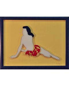 Marco Lodola, Pin-up, lithography on plexiglass, 50x65 cm with frame, 45x60 cm without frame