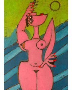 Anna Antola, Omaggio a Picasso, olio su tela, 70x50 cm 
