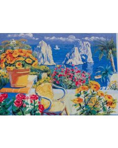 Giorgio Cesati, Summer in Capri, screen printing on canvas, 55x40 cm