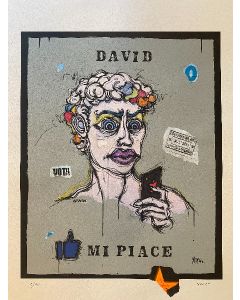Yux, David I Like, Retouchè,51x72 cm, 2023