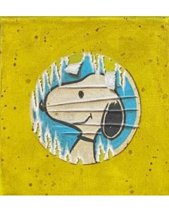 David Sommariva, Snoopy Sticker #3, acrilico su tela, 15x15 cm