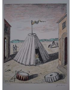  Giorgio De Chirico, Solitudine della gente del circo, litografia a colori, 70x50 cm, 1969