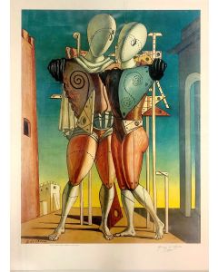 Giorgio De Chirico, Ettore and Andromaca, signed poster, 87x65 cm