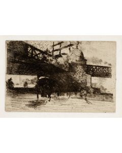 Giuseppe De Nittis, Vue pris à Londres, etching and dry point, 17,5x28 cm 