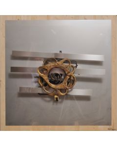 Giulio Ciampi, Rosa Mundi, steel on wood, 110x110 cm, 2019