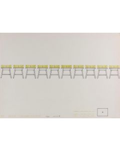 Enzo Cucchi, Project-table with lawn, lithograph, 50x70 cm