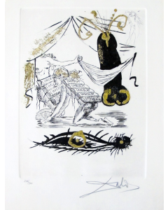 Salvador Dalì, Fleurs d'Art tratto da Les Amours Jaunes, incisione a puntasecca, 39,5x29 cm