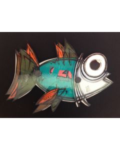 Yux, Fish, tecnica mista su alluminio, 46 cm