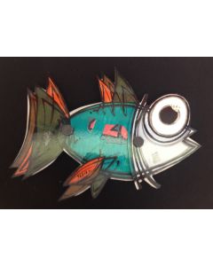 Yux, Fish, mixed tecniques on aluminium, 46 cm