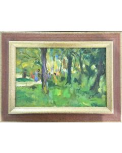 Daniela Penco, Impressionist landscape, oil on canvas board, 20x30 cm (29,5x39,5 cm with frame)