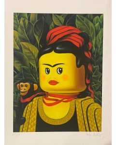 Stefano Bolcato, Scimmia e nastro- Frida Kahlo, grafica Fine Art, 30x37 cm