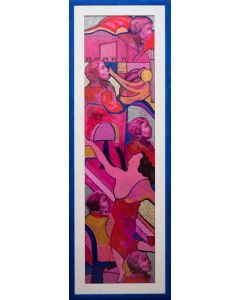 Carlo Massimo Franchi, Gae, tecnica mista su plexiglass opalino, 198x44,5 cm