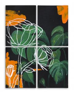 Mara Bonofiglio, House plant, acrilico su cartone telato, 30x41 cm