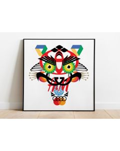 Fè, Iconavirus Tiger, Graphic Fine Art, 50x50 cm