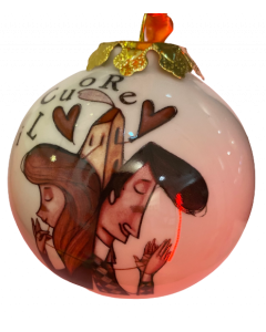 Federica Porro, Il cuore sa trovare la strada di casa, pallina di Natale in porcellana, h 7,5 cm