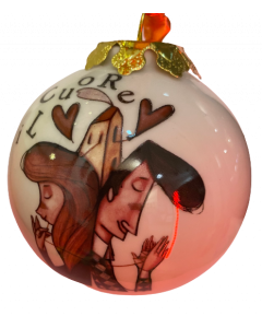 Federica Porro, The heart knows how to find its way home, porcelain Christmas ball, h 7.5 cm