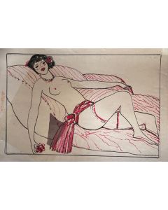 Salvatore Fiume, odalisque, pastels on film, 50x70 cm