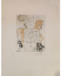 Salvador Dalì, Cheval Royal, incisione a puntasecca e acquatinta, 50x66 cm, 1970